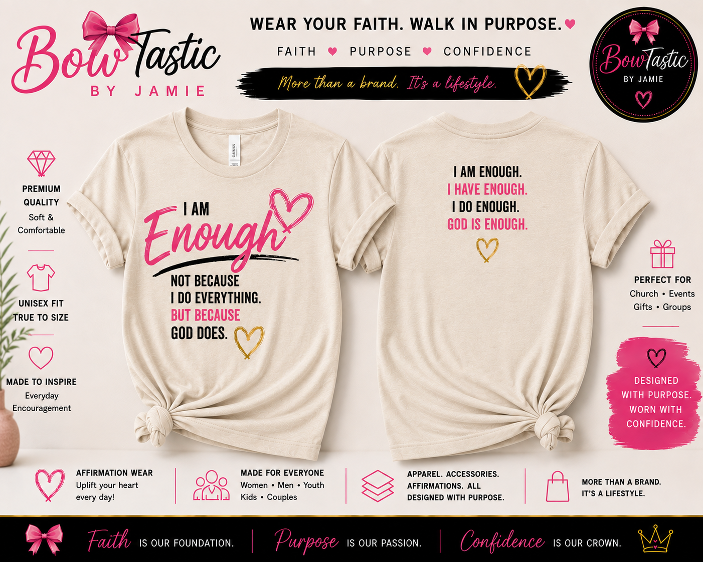 I Am Enough • God Is Enough Tee