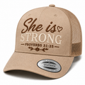 She Is Strong | Proverbs 31:25 Trucker Hat