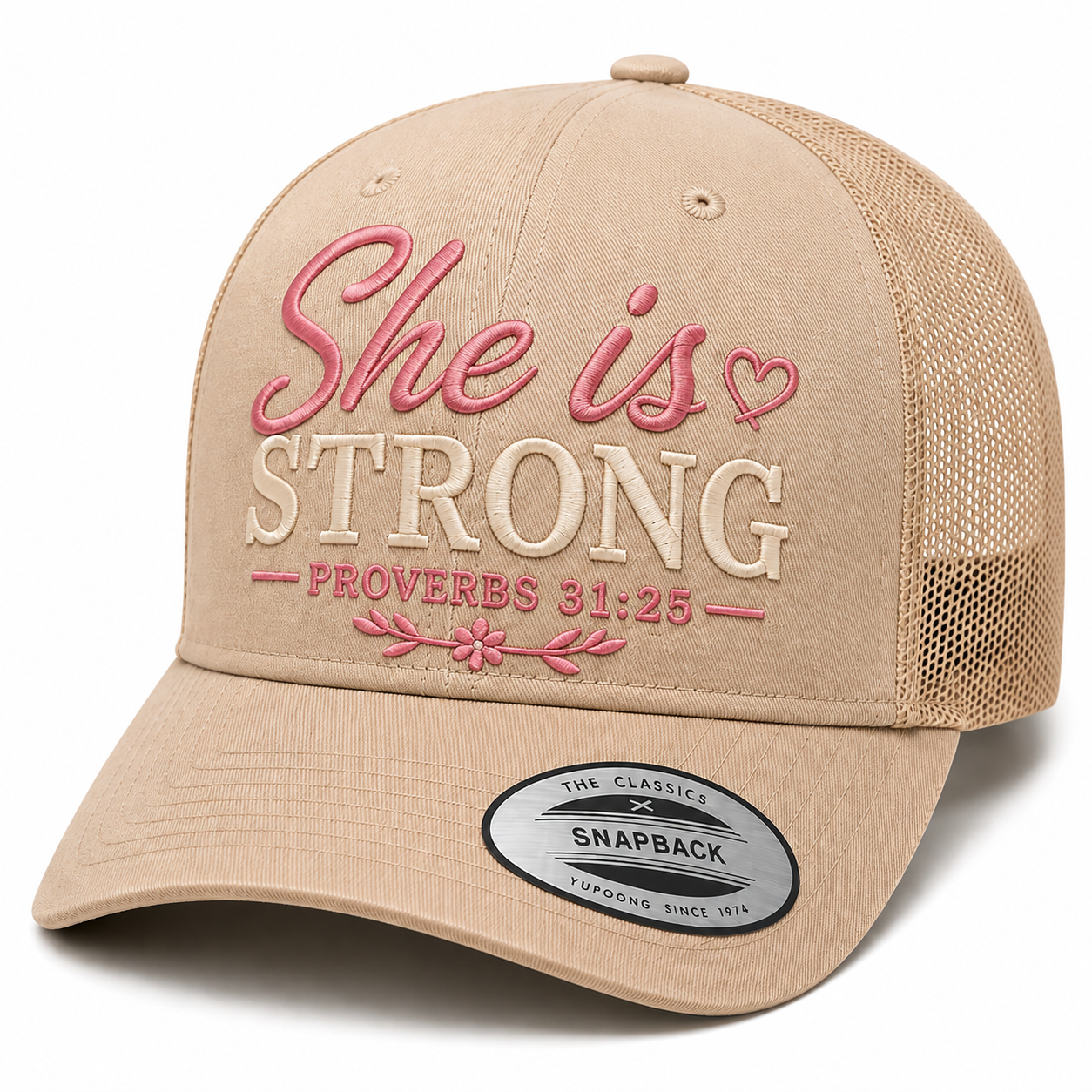 She Is Strong | Proverbs 31:25 Trucker Hat